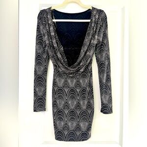 NWOT IRIS Sparkle Mini with Draped Criss Cross Sexy Back